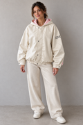 RBR oversize bunda s kapucí – krémová