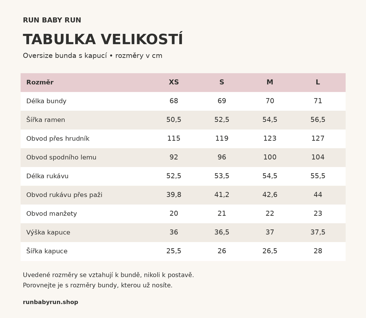 RBR oversize bunda s kapucí – krémová